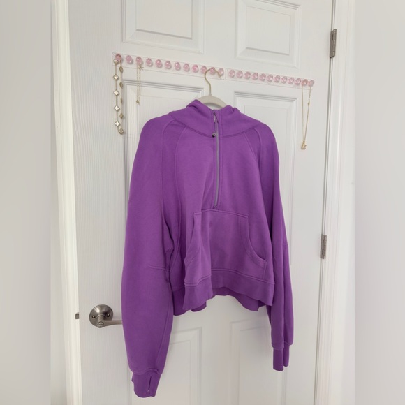 Lululemon Scuba Half-zip Cotton-blend Hoodie - Moonlit Magenta - Picture 6 of 12